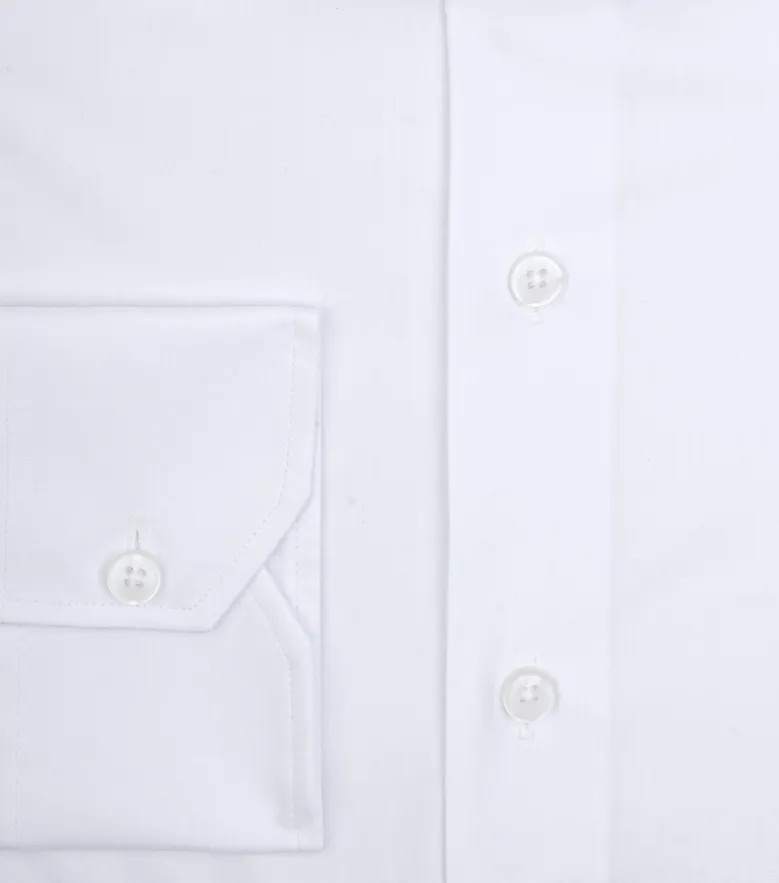 Chemise en popeline fine uni blanc