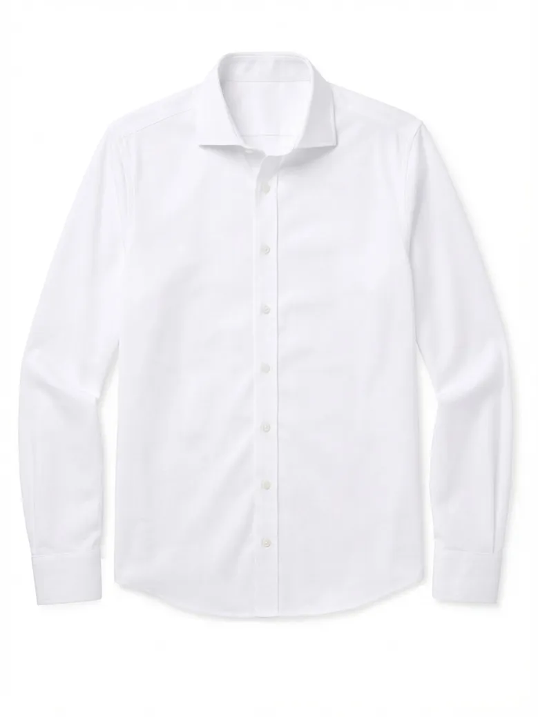 Chemise en popeline fine uni blanc