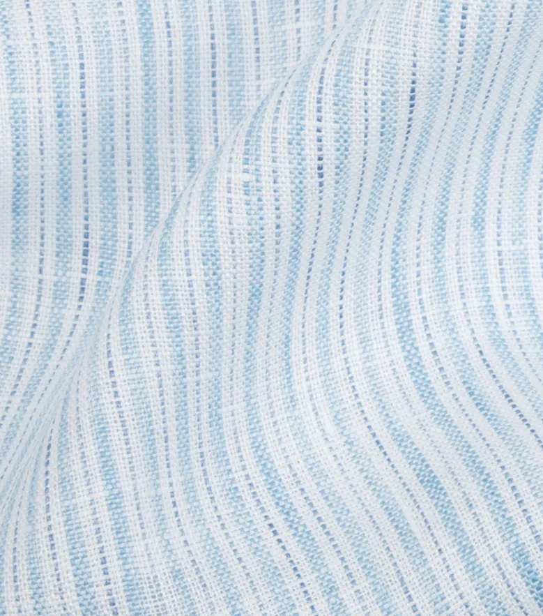 Chemise en lin à rayures bleu ciel