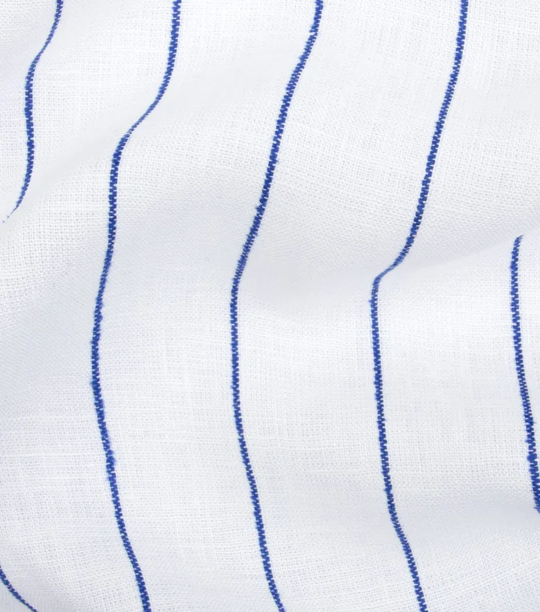 Chemise en lin à rayures bleues