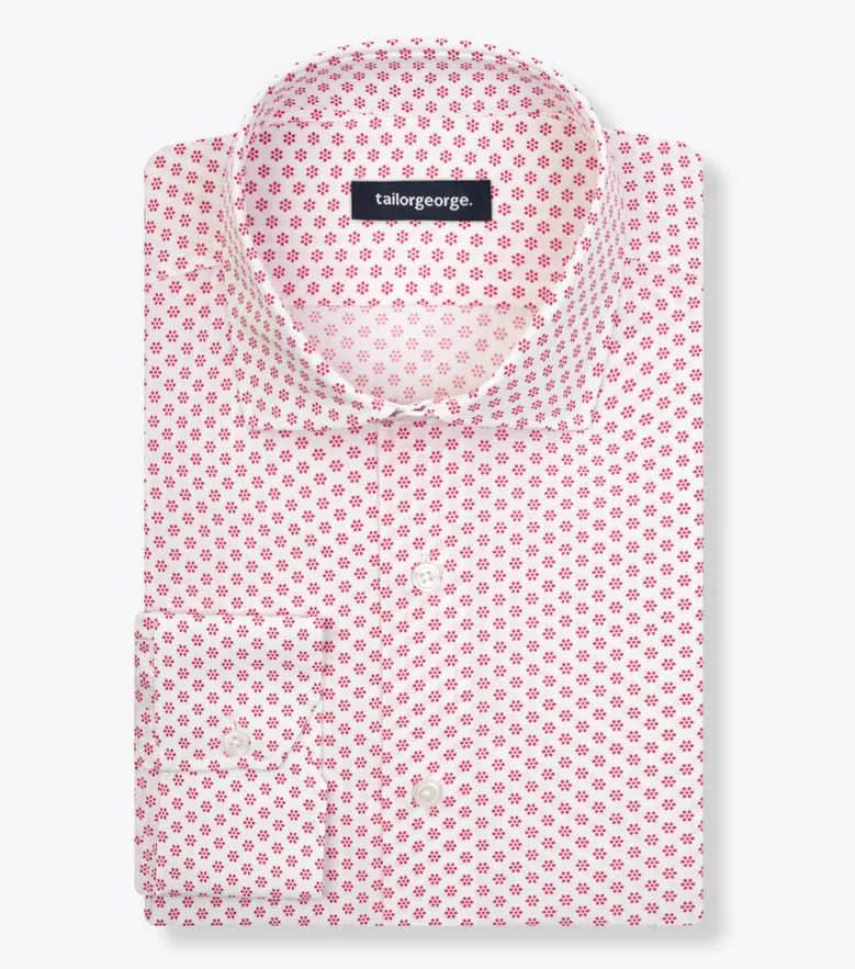 Chemise en popeline imprimée rouge