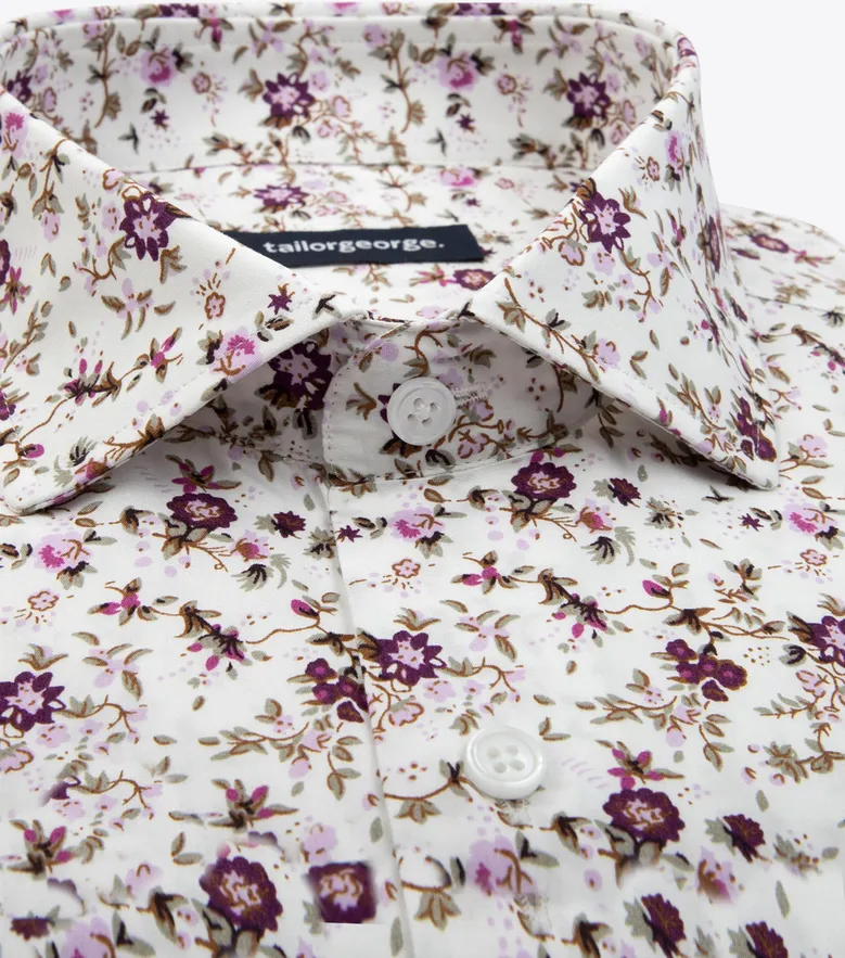 Chemise en popeline imprimée violette