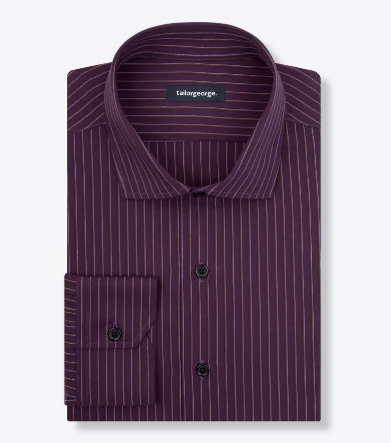 Chemise en popeline à rayures violettes