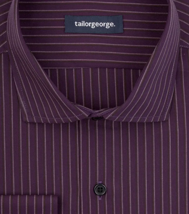 Chemise en popeline à rayures violettes