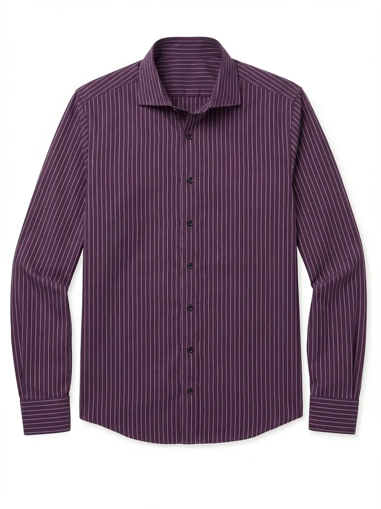 Chemise en popeline à rayures violettes
