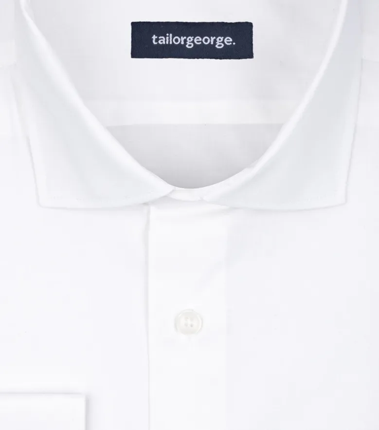 Chemise en popeline stretch uni blanc