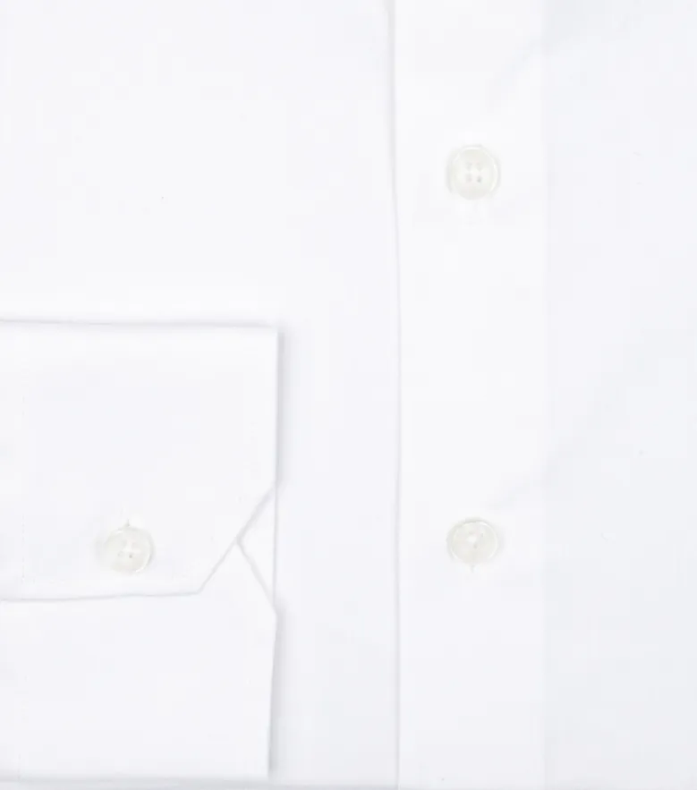 Chemise en popeline stretch uni blanc