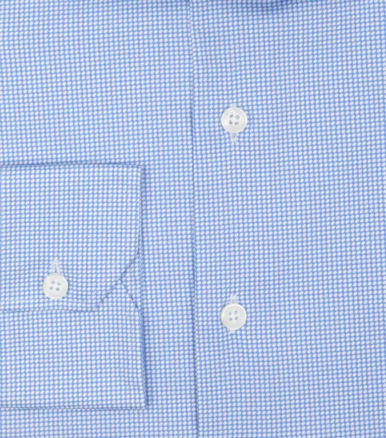 Chemise en popeline stretch imprimée bleu