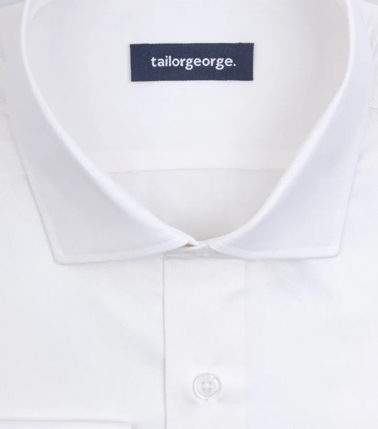 Chemise en twill uni blanc ivoire facile à repasser
