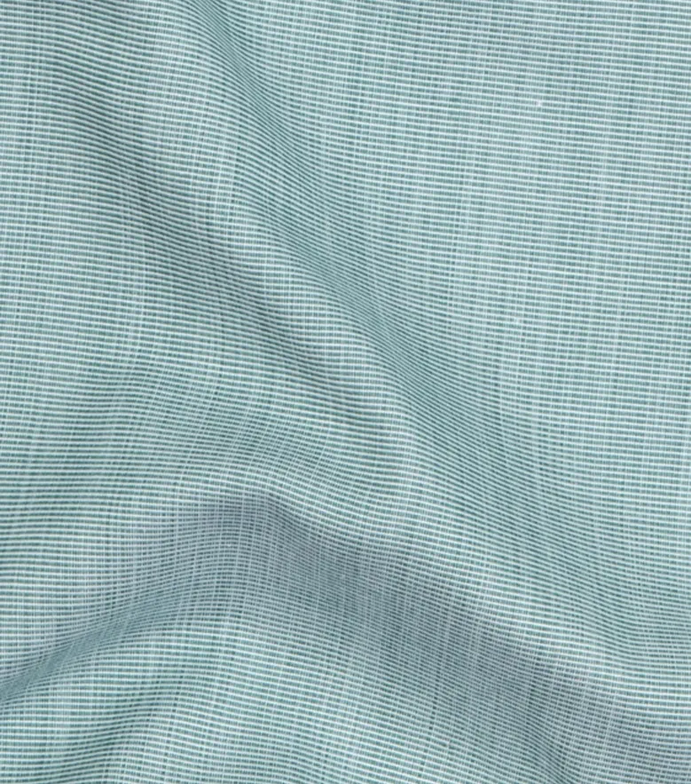 Chemise en fil-à-fil uni vert facile à repasser