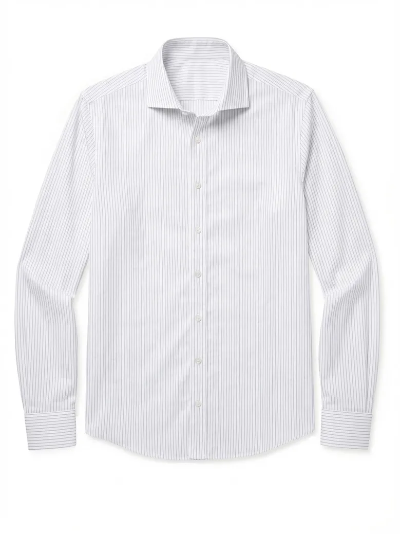Chemise en popeline à rayures grises facile à repasser