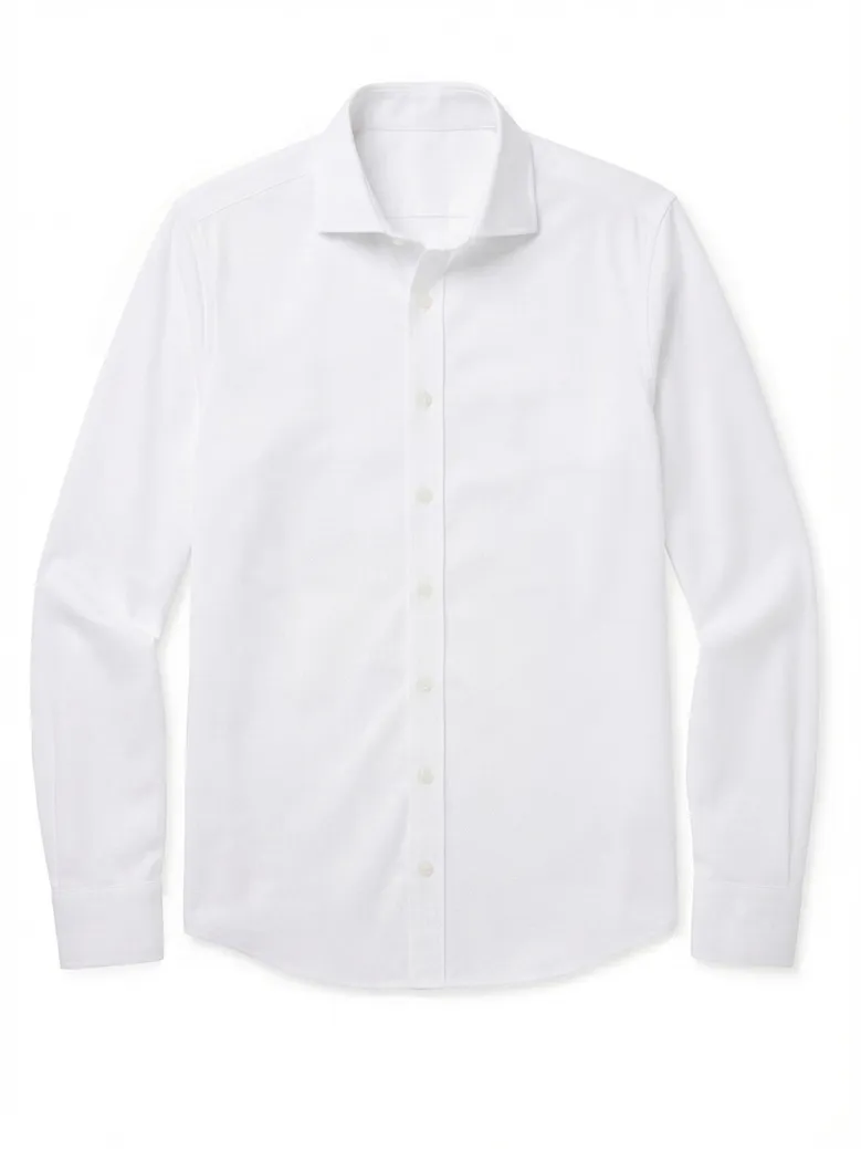 Chemise en twill uni blanc infroissable