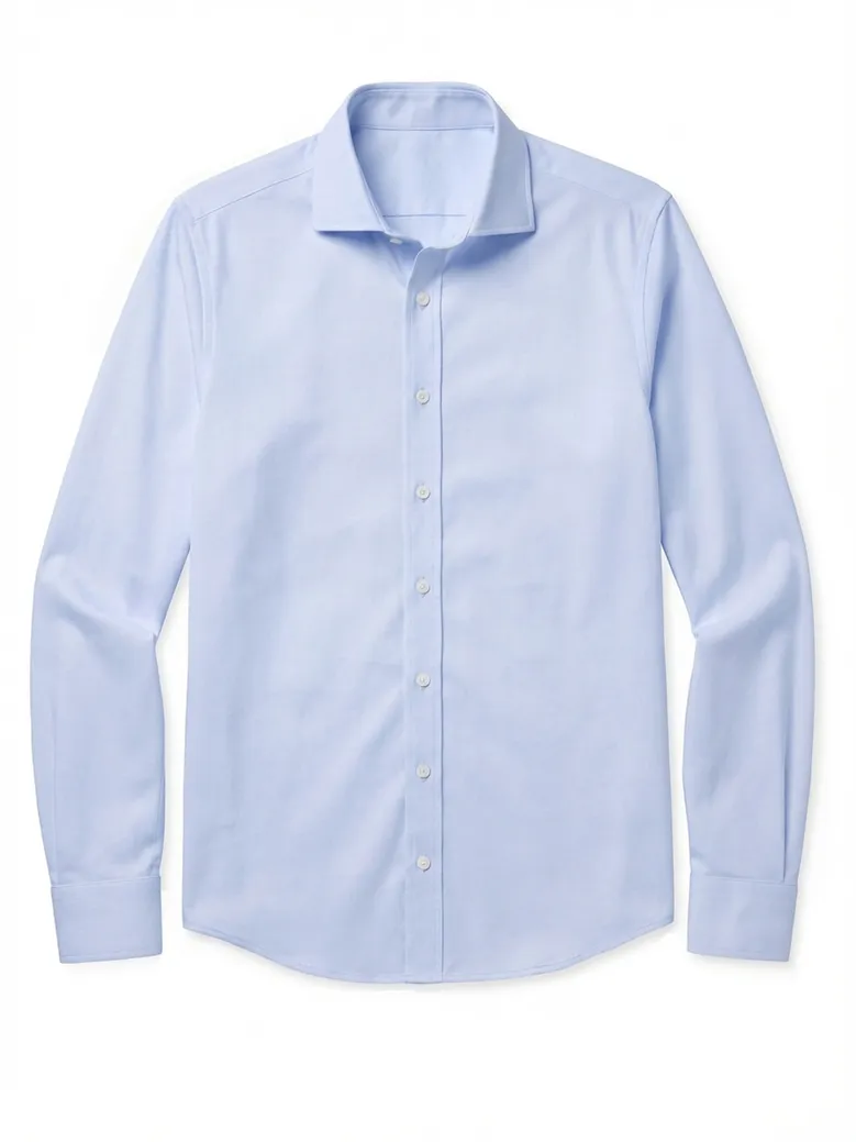 Chemise en twill uni bleu ciel infroissable