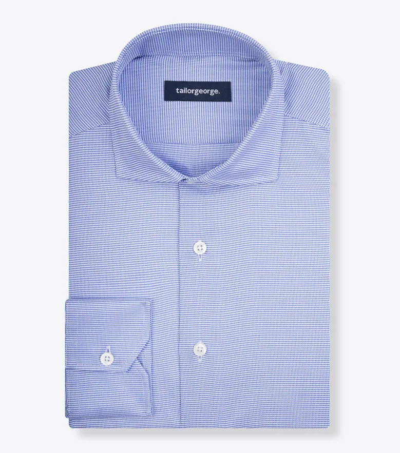 Chemise en dobby uni bleu