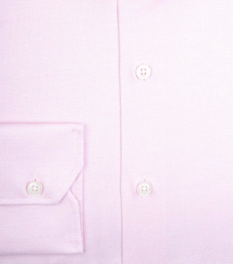 Chemise en dobby rose pâle uni