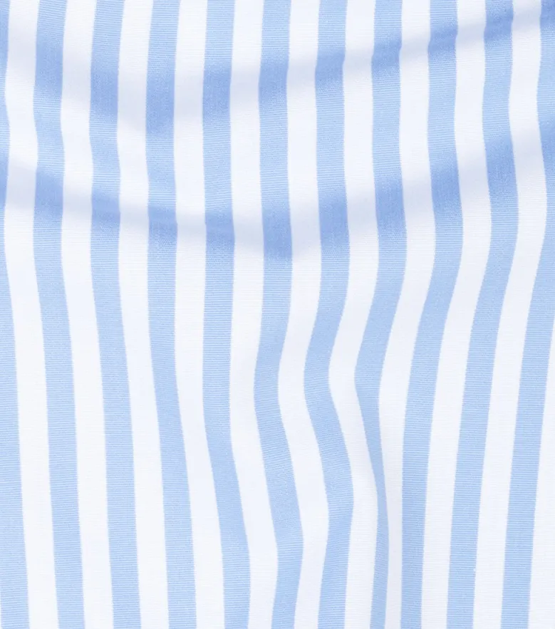 Chemise en popeline à rayures bleu ciel facile à repasser