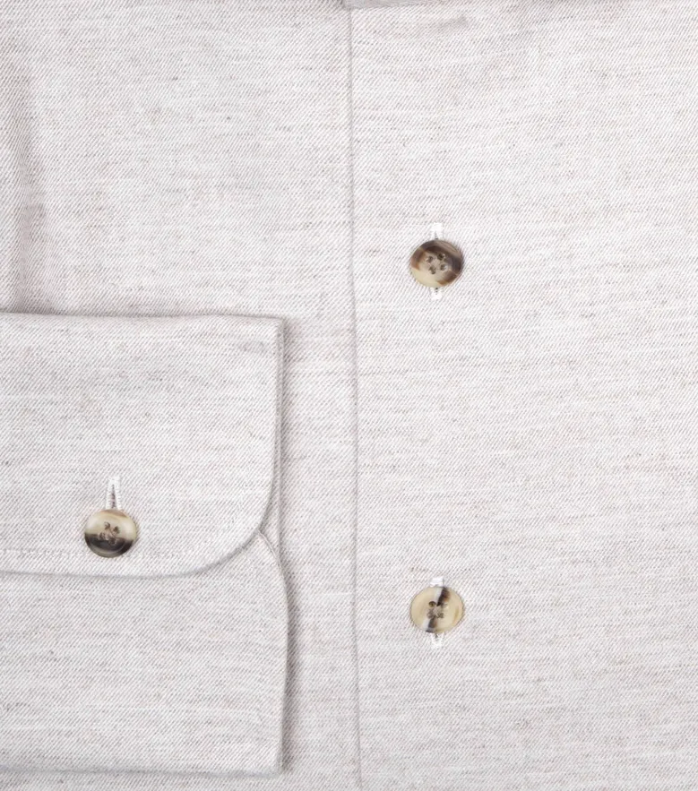 Chemise en flanelle beige uni