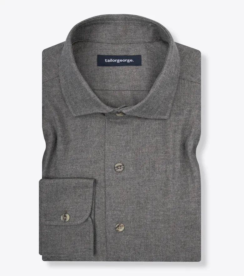 Chemise en flanelle marron uni