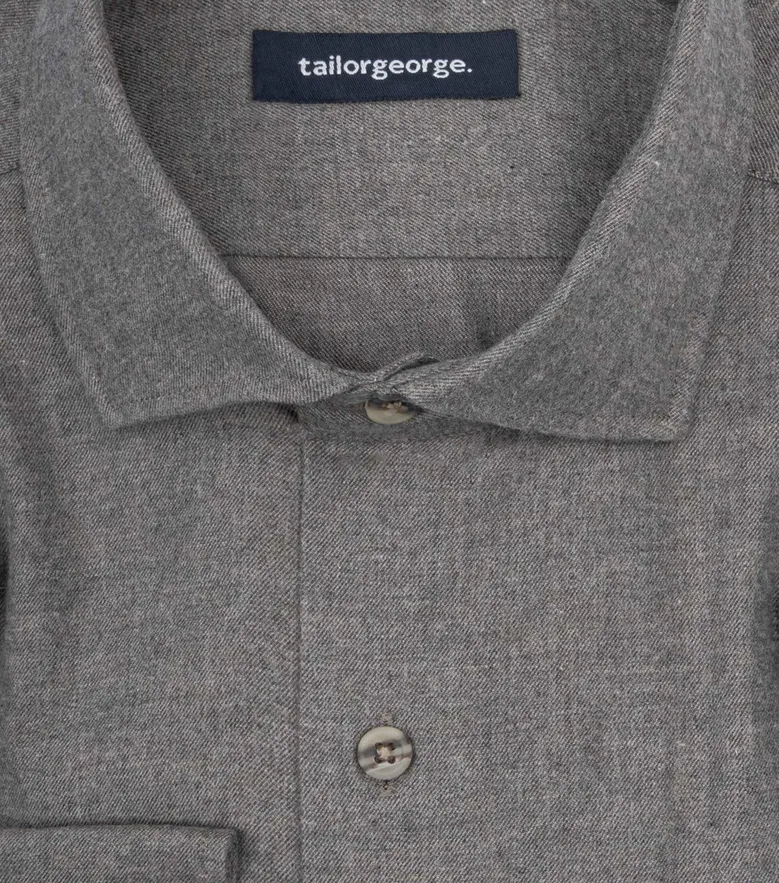 Chemise en flanelle marron uni