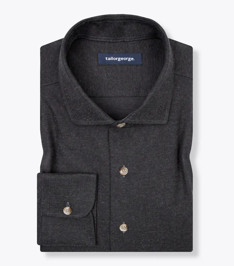 Chemise en flanelle marron uni