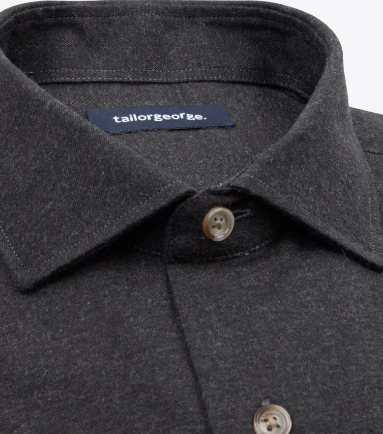 Chemise en flanelle marron uni