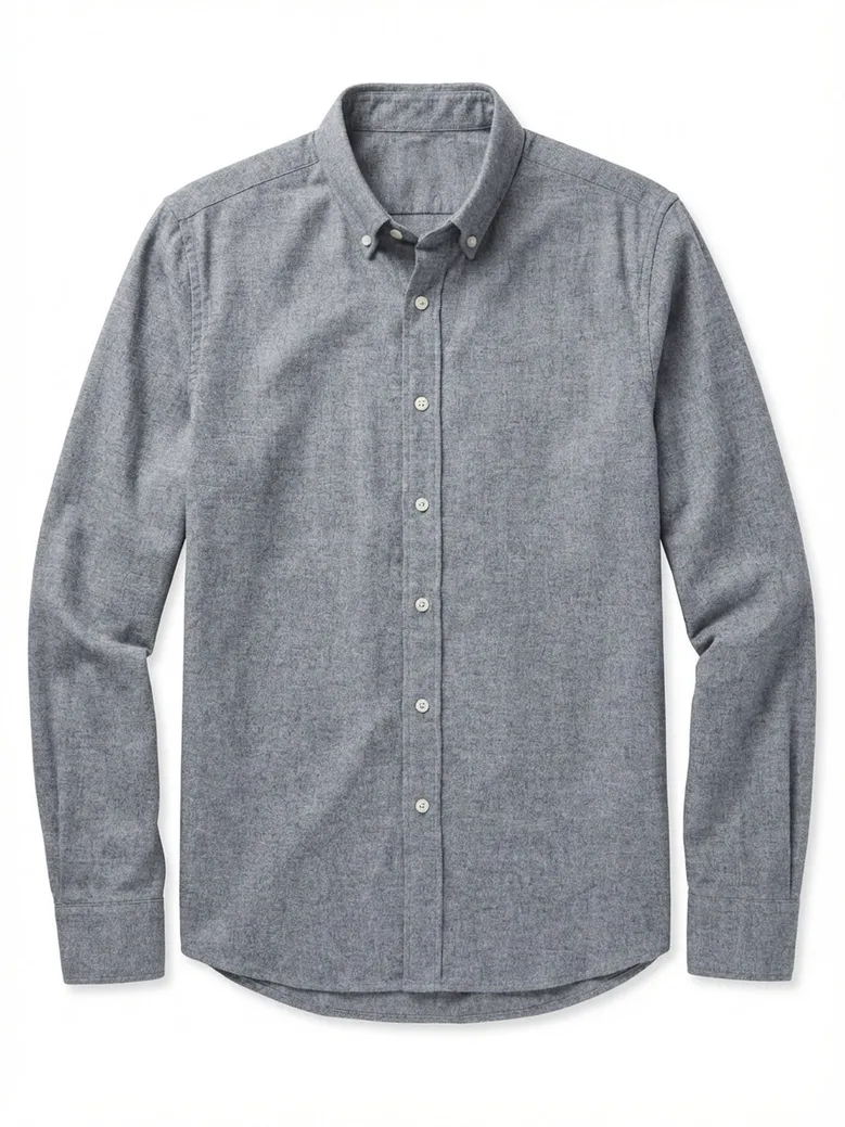 Chemise en flanelle gris uni