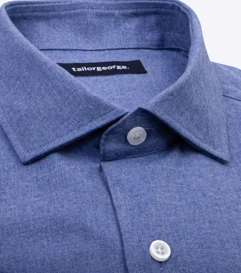 Chemise en flanelle bleu uni