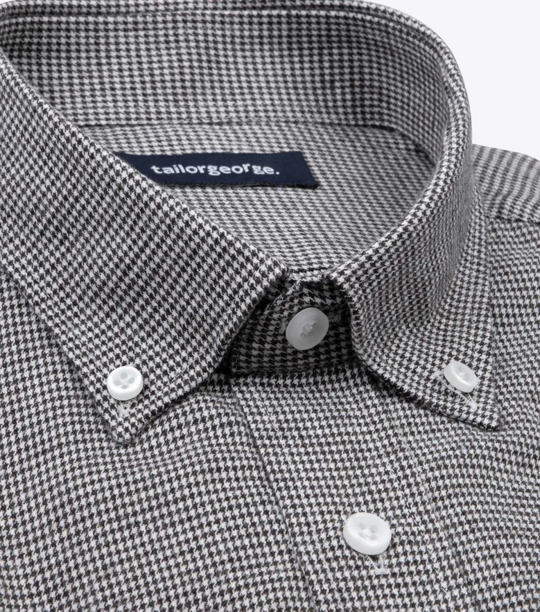 Chemise en flanelle à mini-carreaux marron