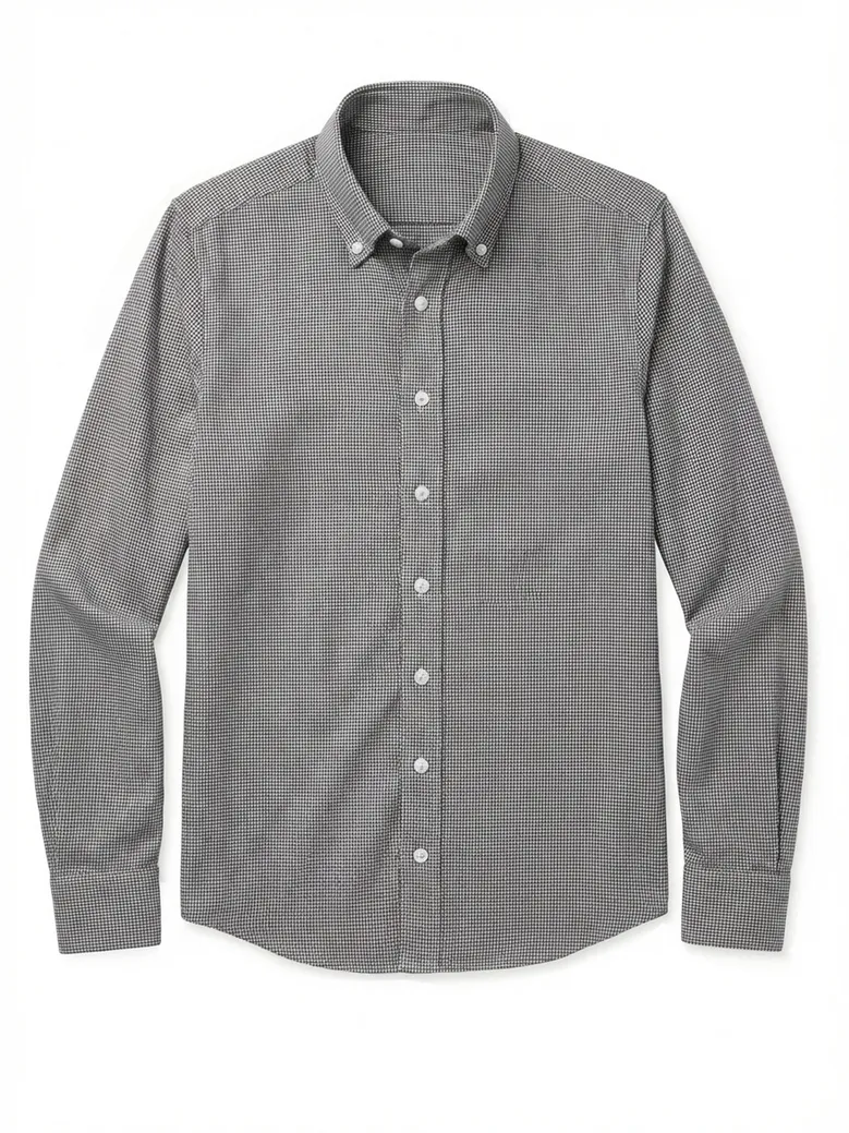 Chemise en flanelle à mini-carreaux marron