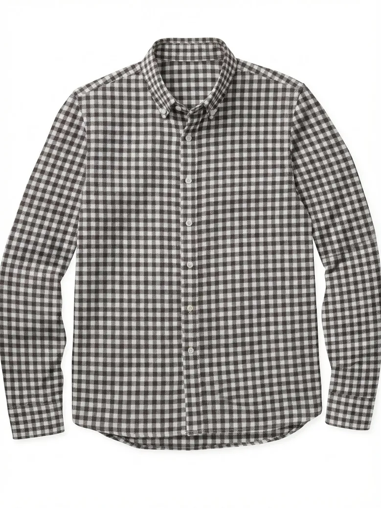 Chemise en flanelle à petits carreaux marron