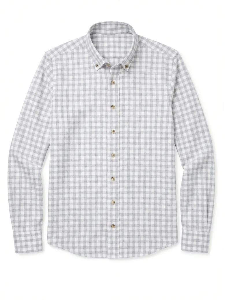 Chemise en flanelle à carreaux gris