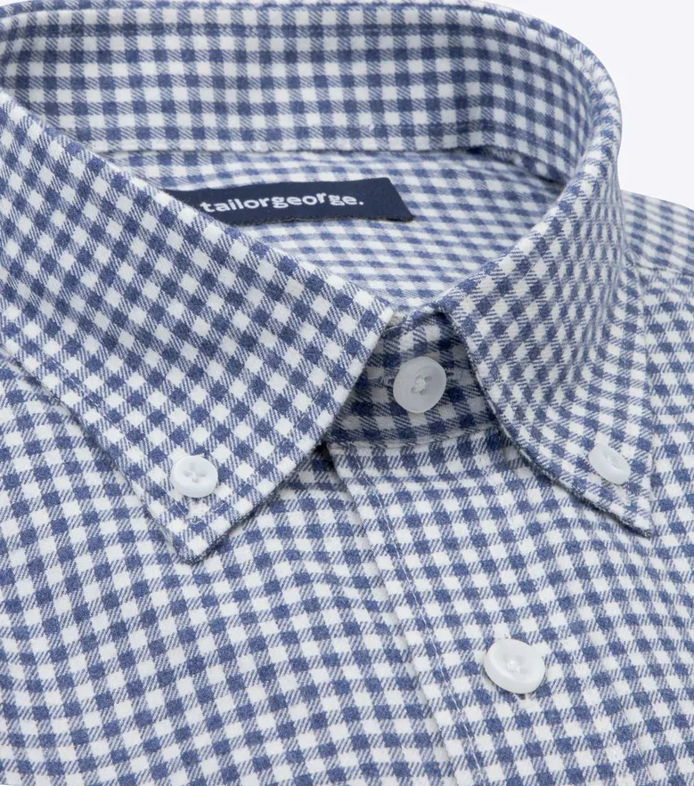 Chemise en flanelle à petits carreaux bleus