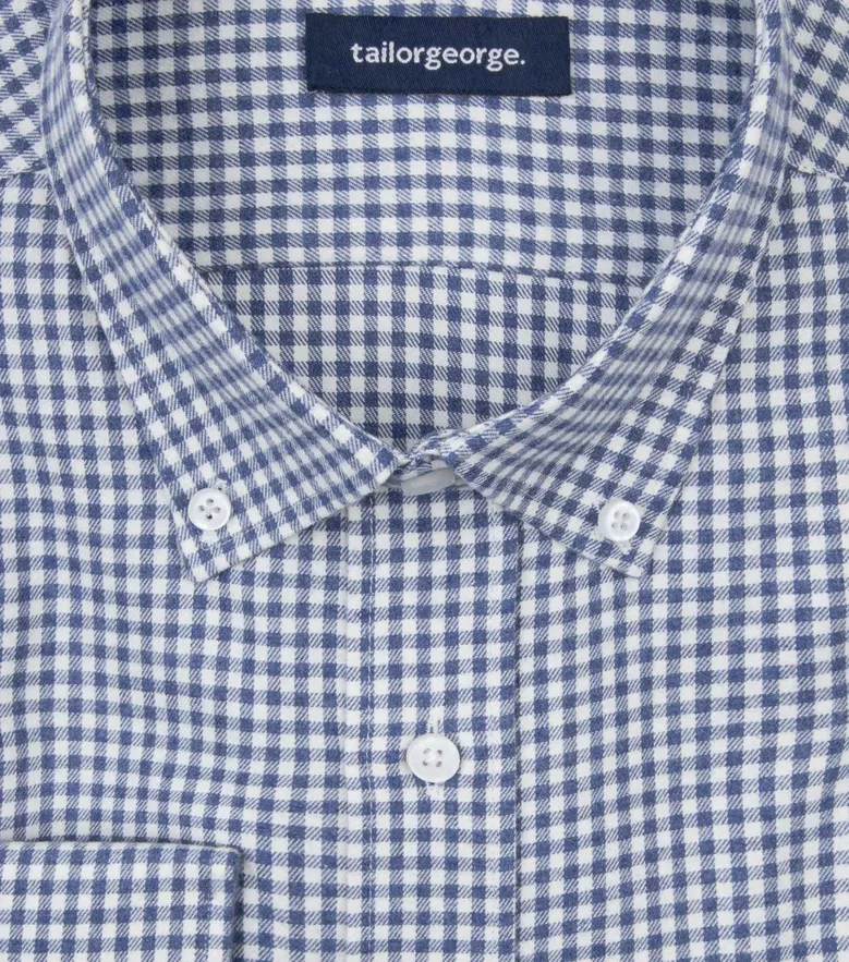 Chemise en flanelle à petits carreaux bleus
