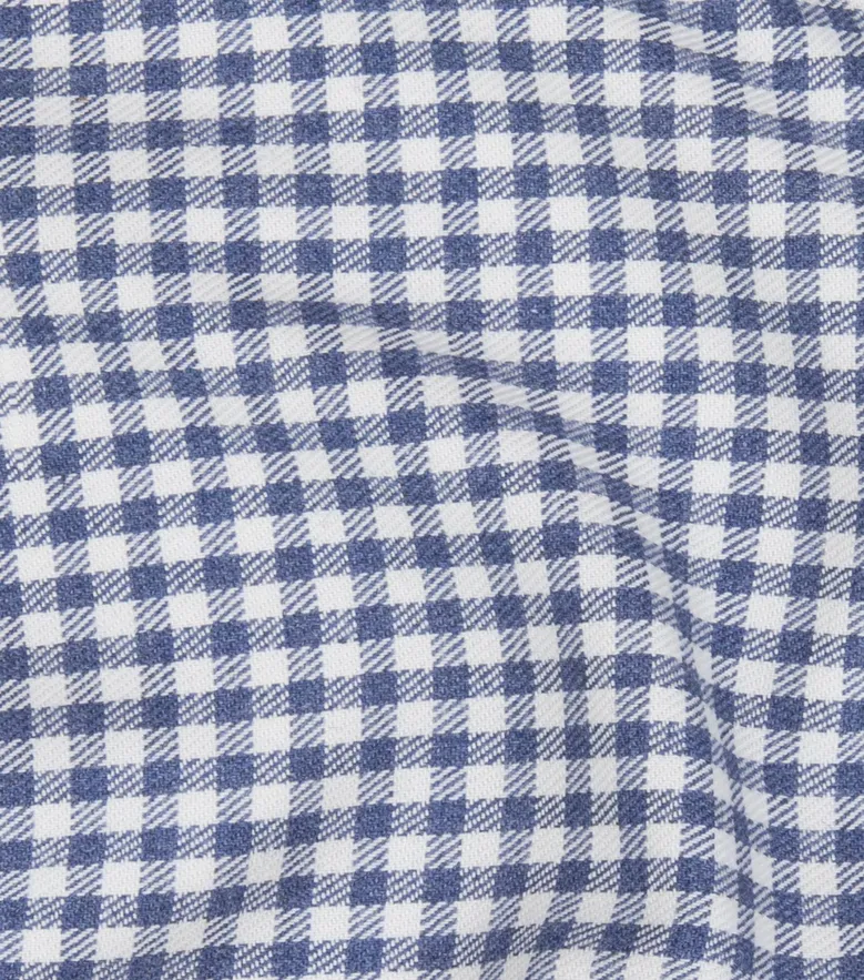 Chemise en flanelle à petits carreaux bleus