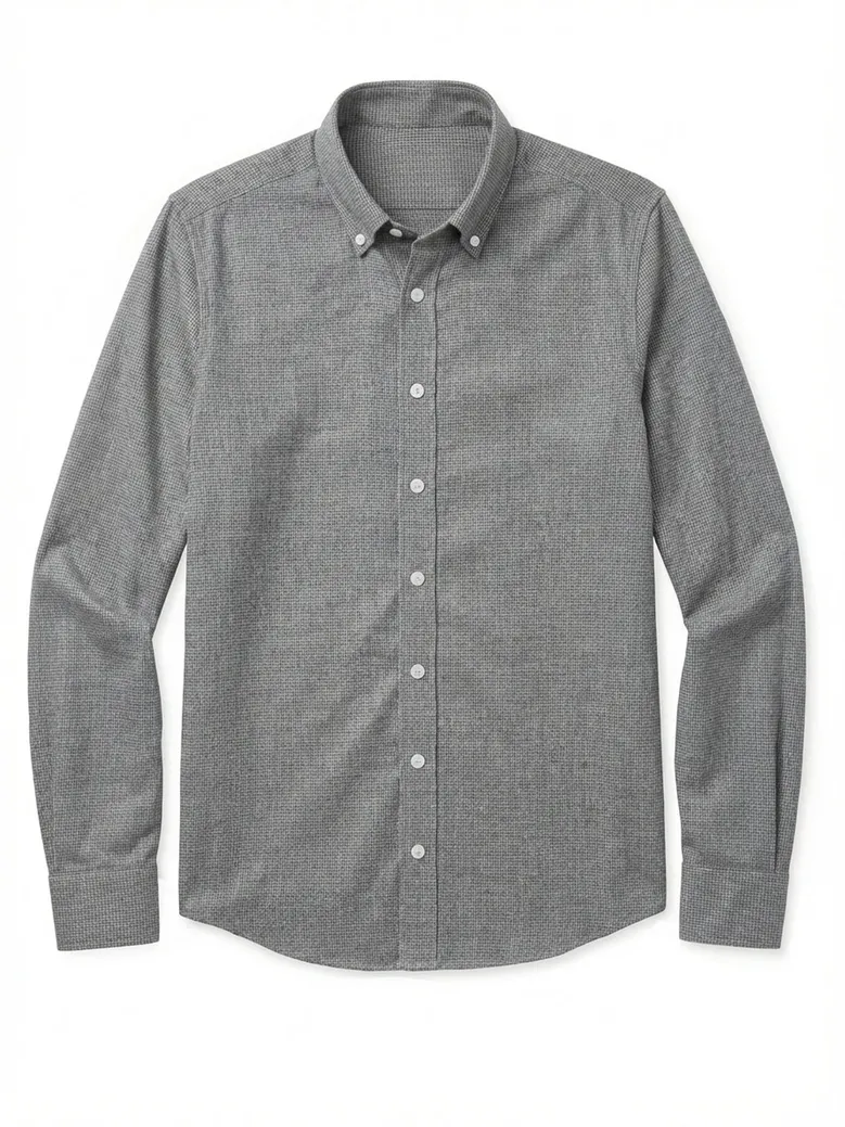 Chemise en flanelle à mini-carreaux gris