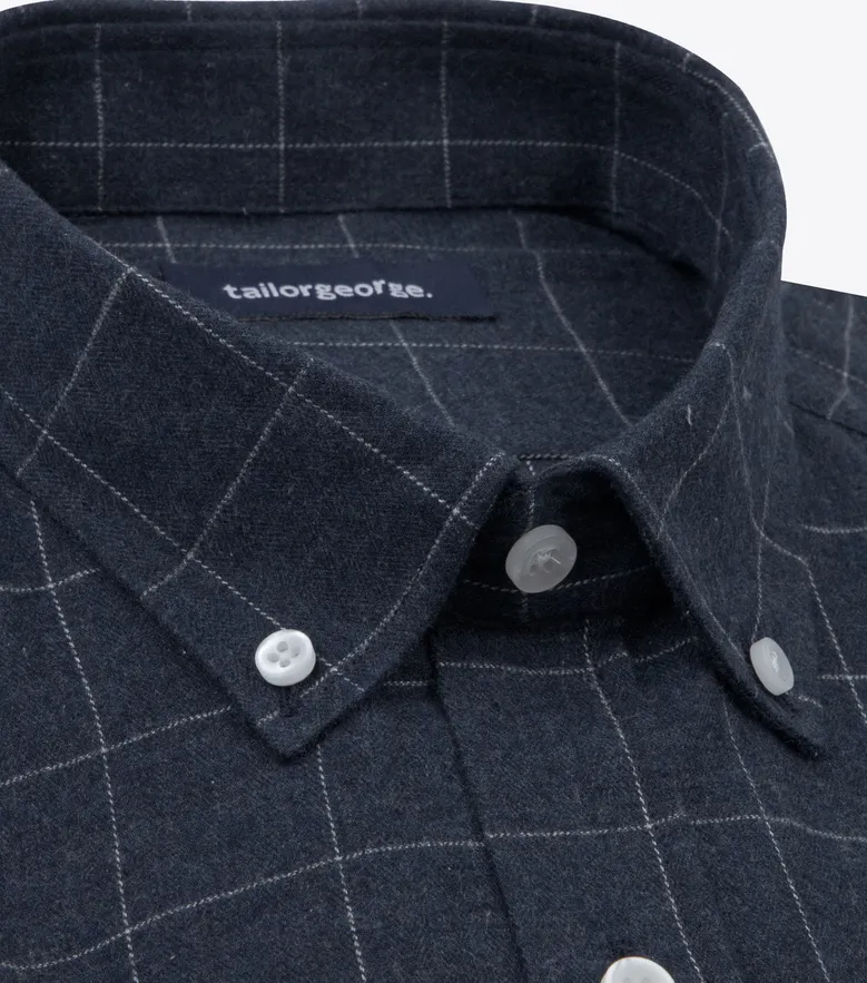 Chemise en flanelle à grands carreaux bleus