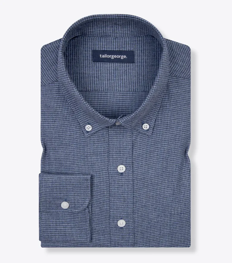 Chemise en flanelle à mini-carreaux bleus