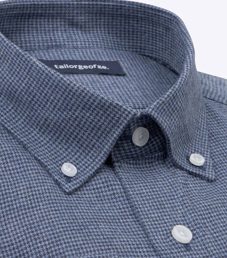Chemise en flanelle à mini-carreaux bleus