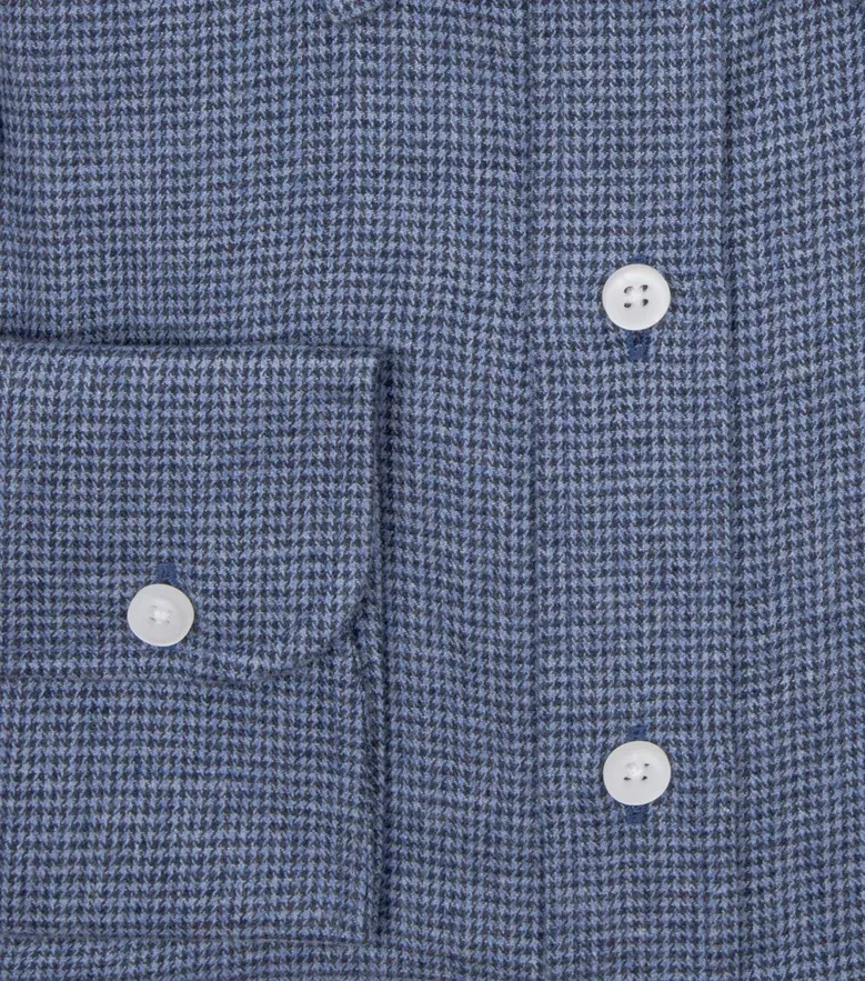 Chemise en flanelle à mini-carreaux bleus