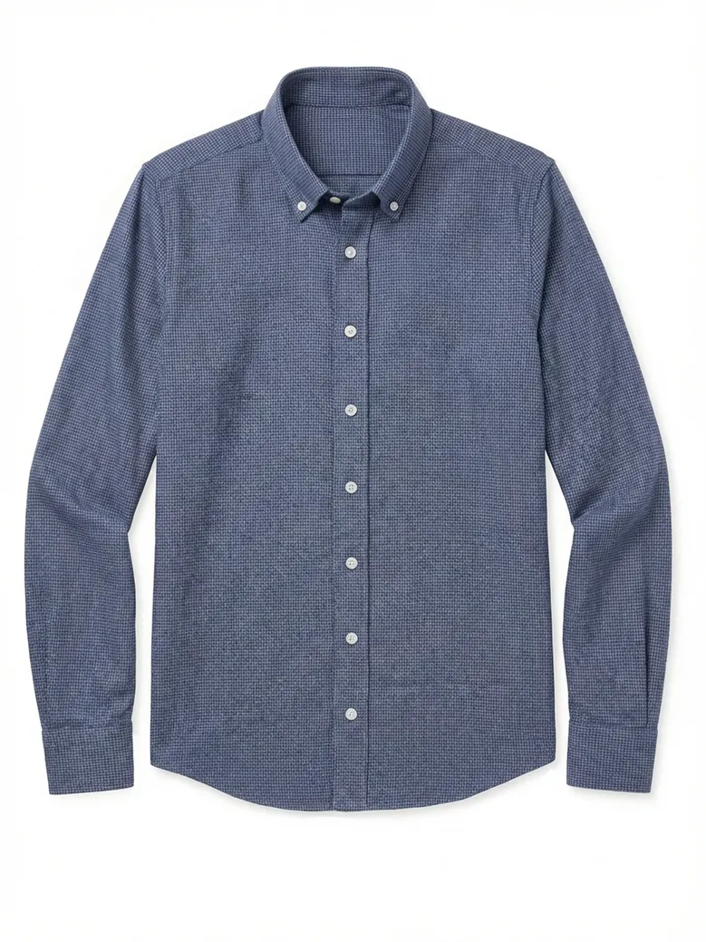 Chemise en flanelle à mini-carreaux bleus
