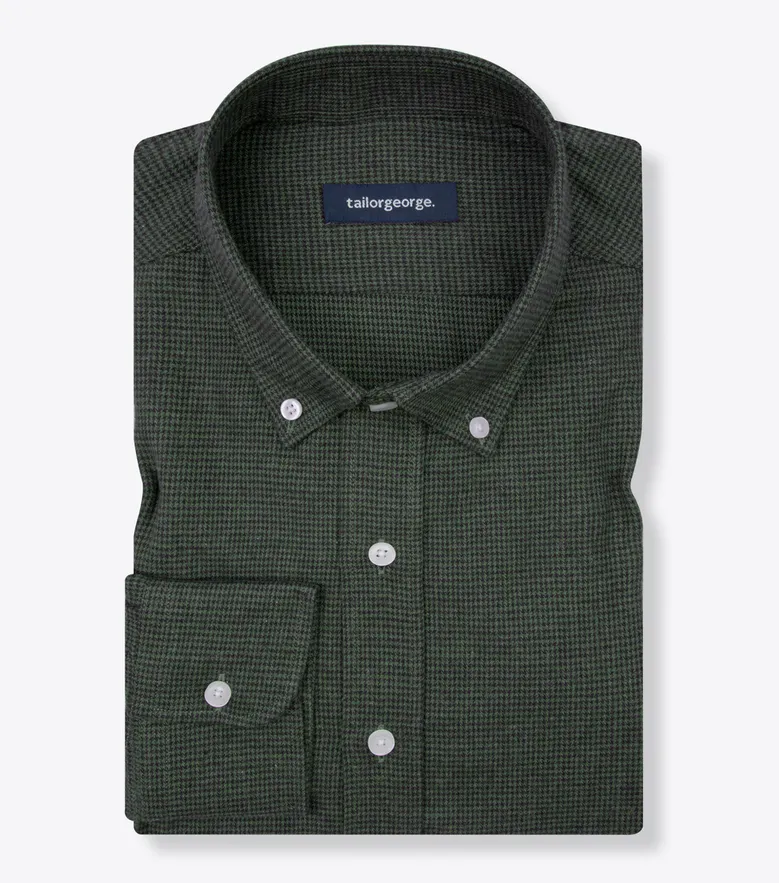 Chemise en flanelle à mini-carreaux verts