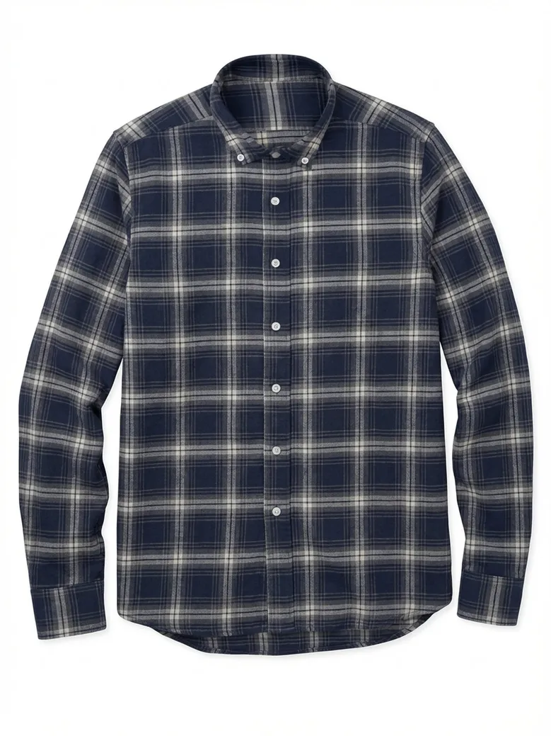Chemise en flanelle épaisse tartan bleu