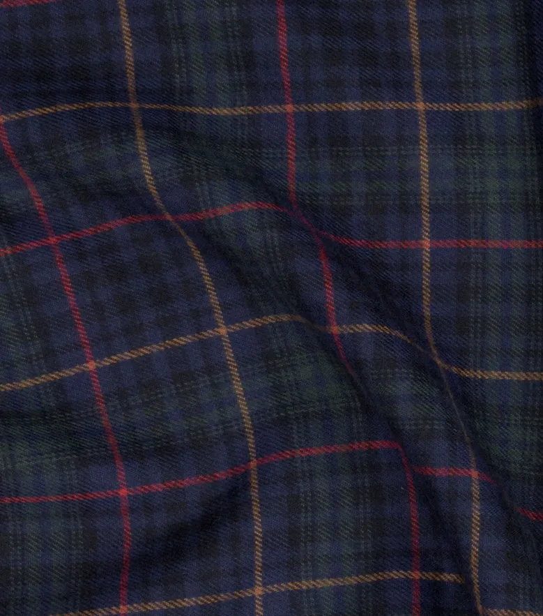 Chemise en flanelle épaisse tartan vert et bleu