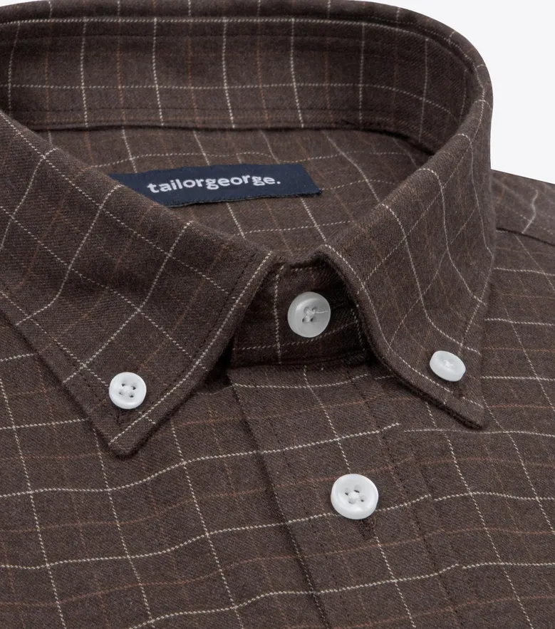 Chemise en flanelle à carreaux marron