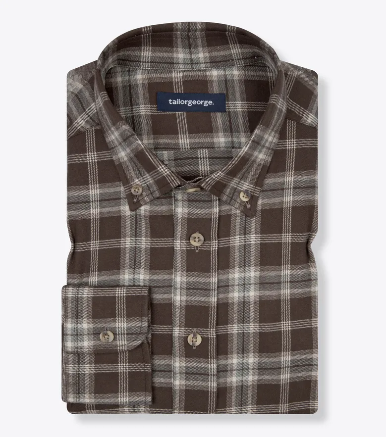 Chemise en flanelle à carreaux marron