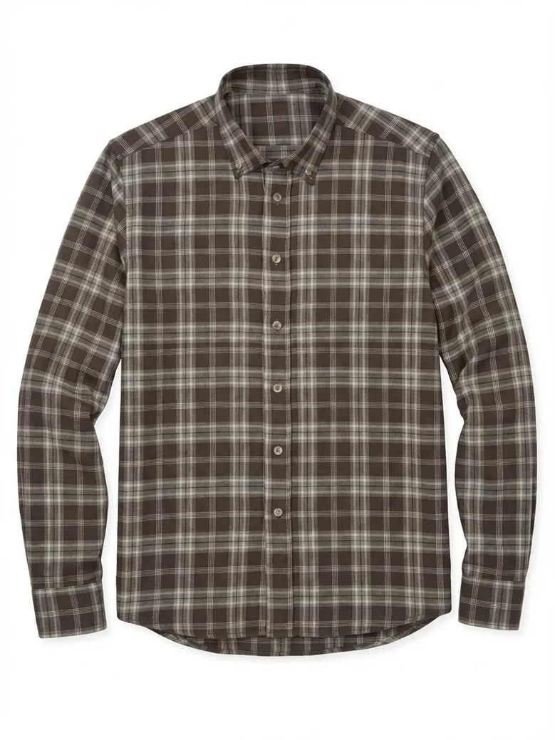 Chemise en flanelle à carreaux marron