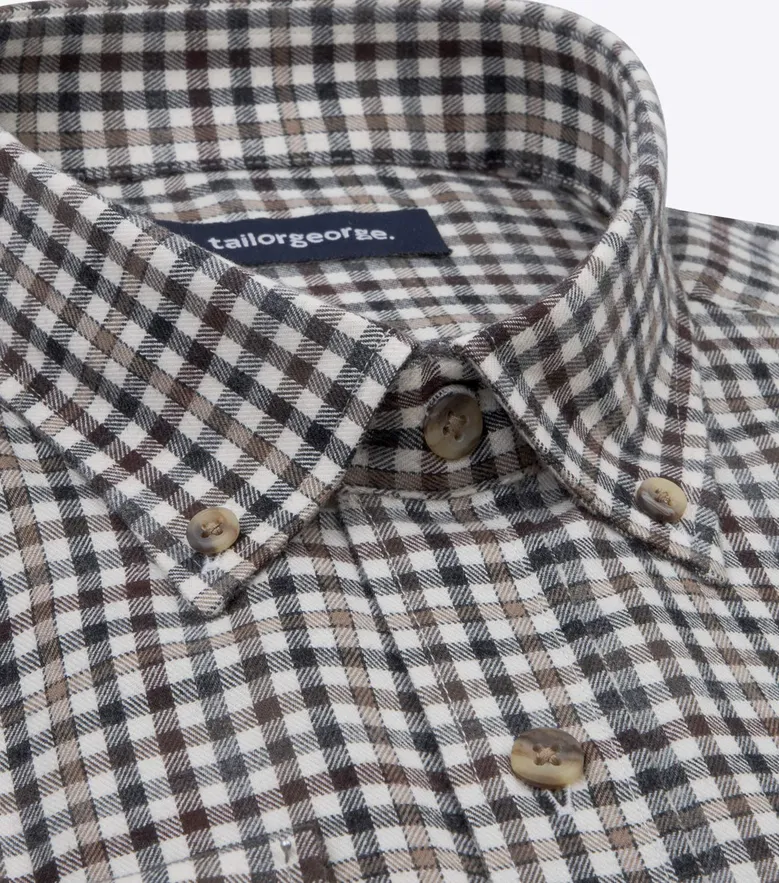 Chemise en flanelle à carreaux marron