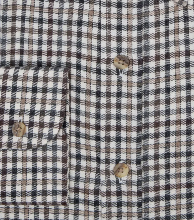 Chemise en flanelle à carreaux marron