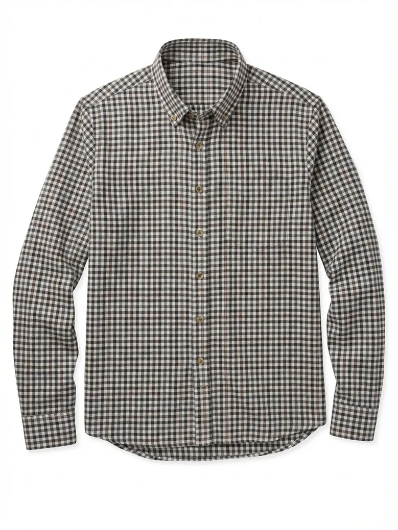 Chemise en flanelle à carreaux marron
