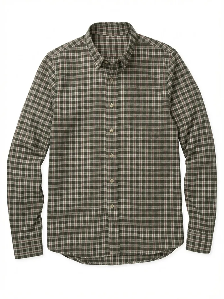 Chemise en flanelle à carreaux vert